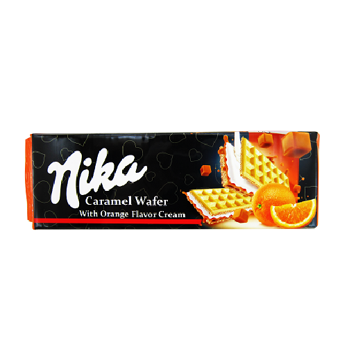 ویفر کاراملی طعم پرتقالی نیکا - 133 گرم