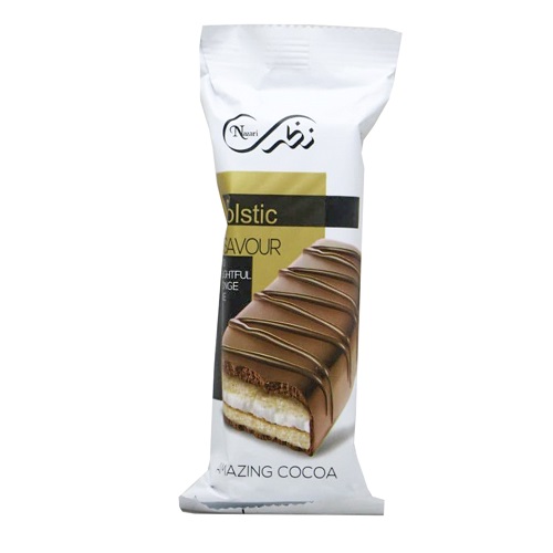 کیک تدی اسفنجی دو لایه شیری با روکش کاکائویی نظری - 65 گرم