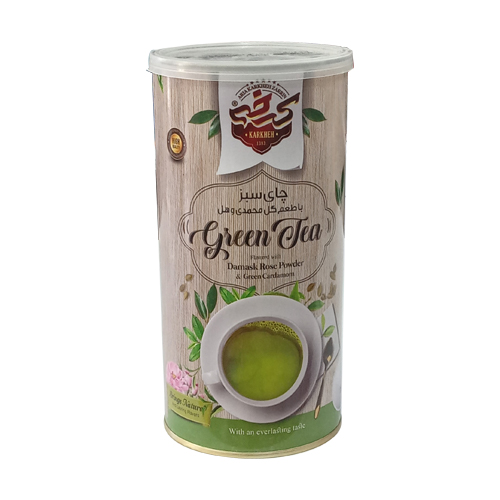 چای سبز با طعم گل محمدی و هل کرخه - 200 گرم